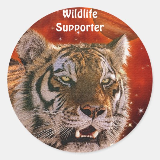 アムールタイガー&ジュピター大きな猫ファンタジーシール ラウンドシール (正面)