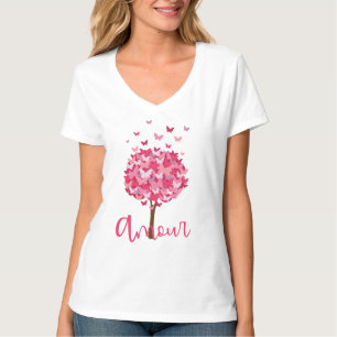 アムールバタフライツリー – ロマンチックフランスのな愛 Tシャツ