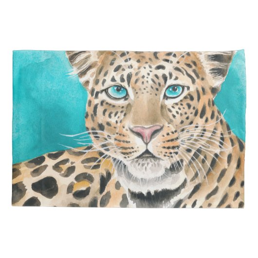 アムールヒョウ水彩画 枕カバー (裏面)