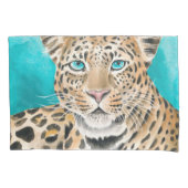 アムールヒョウ水彩画 枕カバー (正面)