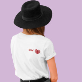 アムール赤い指紋ハート Tシャツ