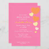 アムール ピンク＆オレンジ ブライダルシャワー 招待状 5 x 7 (正面/裏面)