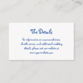 アムール |フランスの手書きの青と白結婚の文字 エンクロージャーカード (正面)