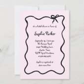 アムール |ボー図解入りの、写真付きのピフランスのンクブライダルシャワー 招待状 (正面)