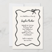 アムール |ボー図解入りの、写真付きのフランスのブライダルシャワー 招待状 (正面)