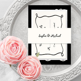 アムール |ヴィンテージフランスの手書きスクリプ結婚ト 招待状ベリーバンド