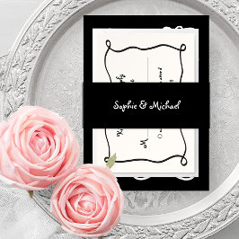 アムール |ヴィンテージフランスの手書きスクリプ結婚ト 招待状ベリーバンド