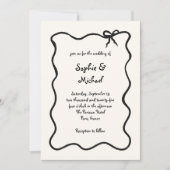 アムール 図解入りの、写真付きのフランスの結婚弓 招待状 (正面)