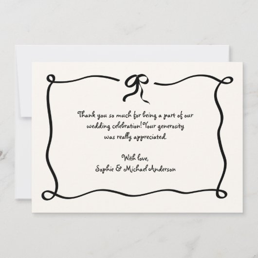 アムール |図解入りの、写真付きのボーフランスのドと写真結婚の サンキューカード (裏面)