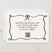 アムール |図解入りの、写真付きのボーフランスのドと写真結婚の セーブザデート (裏面)