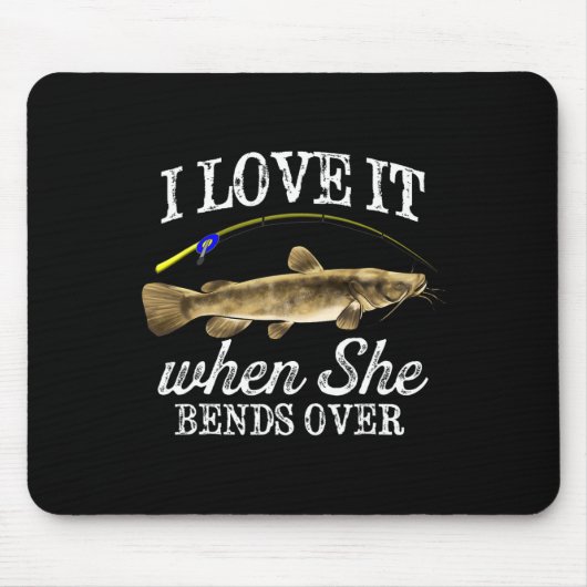 アメおもしろいガマズ魚釣り淡水魚グラ マウスパッド (正面)