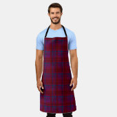 アメカジ風ペ plaid エプロン (着用した状態)
