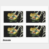 アメカッコいいダモ黒池雪 長方形シール (シート)