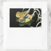 アメカッコいいダモ黒池雪 長方形シール (バッグ)