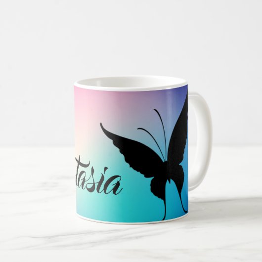 アメカッコいいージングRainbow Buterfly コーヒーマグカップ (正面右)