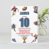 アメカモダンンフットボール少年スポーツ子供の誕生日 招待状 (スタンド正面)