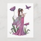 アメシストのポピー フェアリーと蝶のポストカード ポストカード (正面)