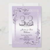 アメシストジェム&グリッター 33周年結婚記念日 招待状 (正面)