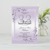 アメシストジェム&グリッター 33周年結婚記念日 招待状 (スタンド正面)
