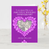 アメシスト 結婚記念日 妻 フォト カード (黄色い花)