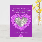 アメシスト 結婚記念日 親 フォト カード (黄色い花)