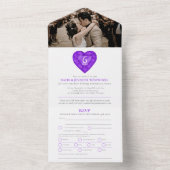 アメシスト 結婚6周年 ハート フォト オールインワン招待状 (内側)