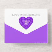 アメシスト 結婚6周年 ハート フォト オールインワン招待状 (裏面)