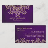 アメジストおよび金ゴールドの曼荼羅 名刺 (正面/裏面)