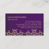 アメジストおよび金ゴールドの曼荼羅 名刺 (裏面)