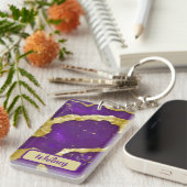 アメジストとインスパイア金ゴールドキーチェーン(01) キーホルダー (正面右)