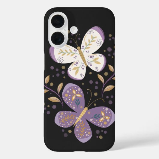 アメジストとゴールドの蝶々  Case-Mate iPhoneケース (裏面)