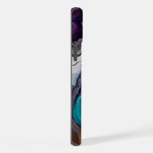アメジストとターコイズの抽象画  iPhoneケース (右側面)