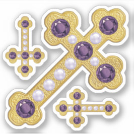 アメジストと真珠フェイクの出芽十字 –  シール