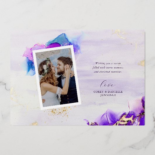 アメジストと金ゴールドグラム2写真 箔シーズンカード (裏面)