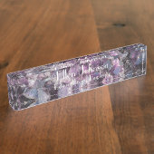 アメジストのパーソナライズ デスクネームプレート (側面)