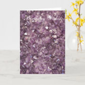 アメジストの半宝石の誕生日はカードを望みます カード (黄色い花)
