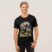 アメジストの目を持つ黄金のドクロ トライブレンドTシャツ (正面全面)