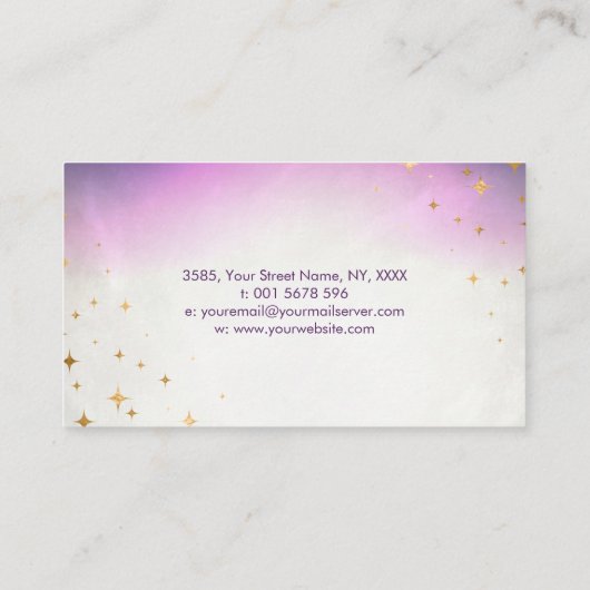 アメジストの結晶とタロット/Oracleカード 名刺 (裏面)