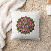 アメジストの花 Eye Throw Pillow クッション (ブランケット)