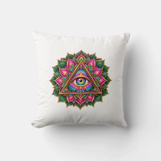 アメジストの花 Eye Throw Pillow クッション (正面)