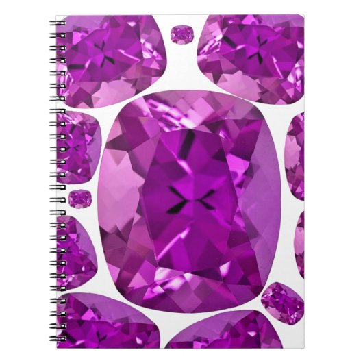 アメジストはSharlesによってBirthstoneを宝石で飾ります ノートブック (正面)