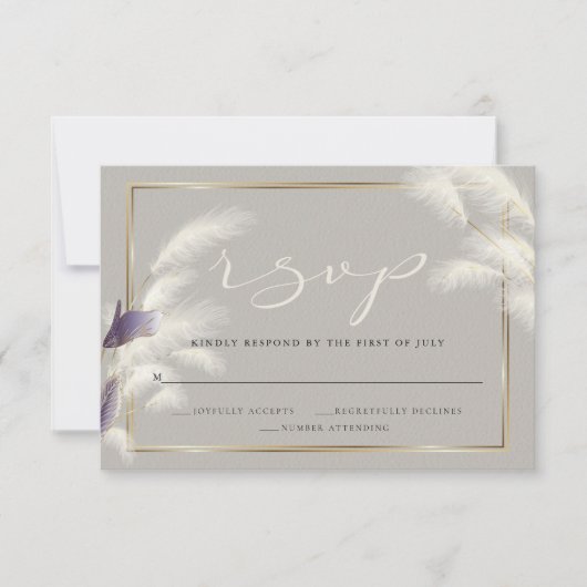 アメジストアンスリウムパンパスグラス 出欠カード (正面)