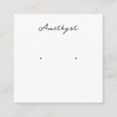 アメジストイヤリングジュエリー表示カード エンクロージャーカード (正面)