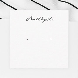 アメジストイヤリングジュエリー表示カード エンクロージャーカード