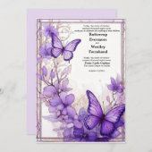 アメジストウイング結婚式招待状 招待状 (正面/裏面)