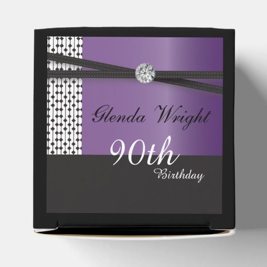 アメジストエレガントパープルとブラック誕生日 フェイバーボックス (上部)