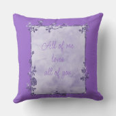 アメジストエレガントパープルスパークルフレームバレンタイン クッション (裏面)