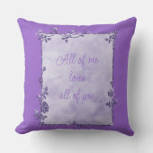 アメジストエレガントパープルスパークルフレームバレンタイン クッション (正面)