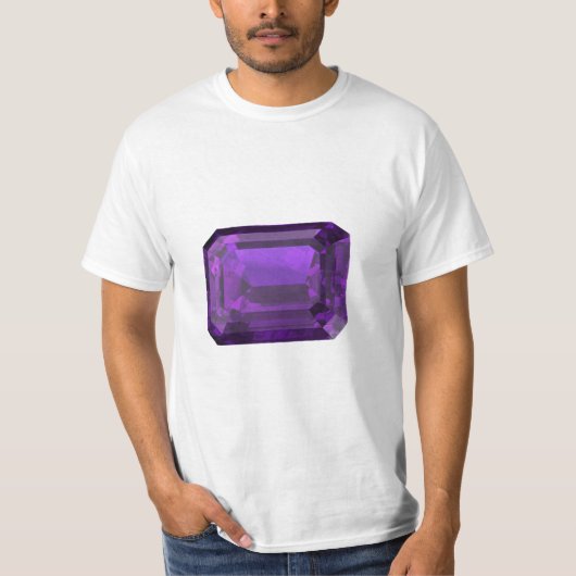 アメジストオクタゴンジェムストーンTシャツ Tシャツ (正面)