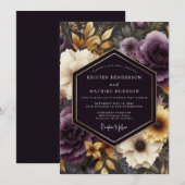 アメジストオーカー バロックウェディング 招待状 (正面/裏面)